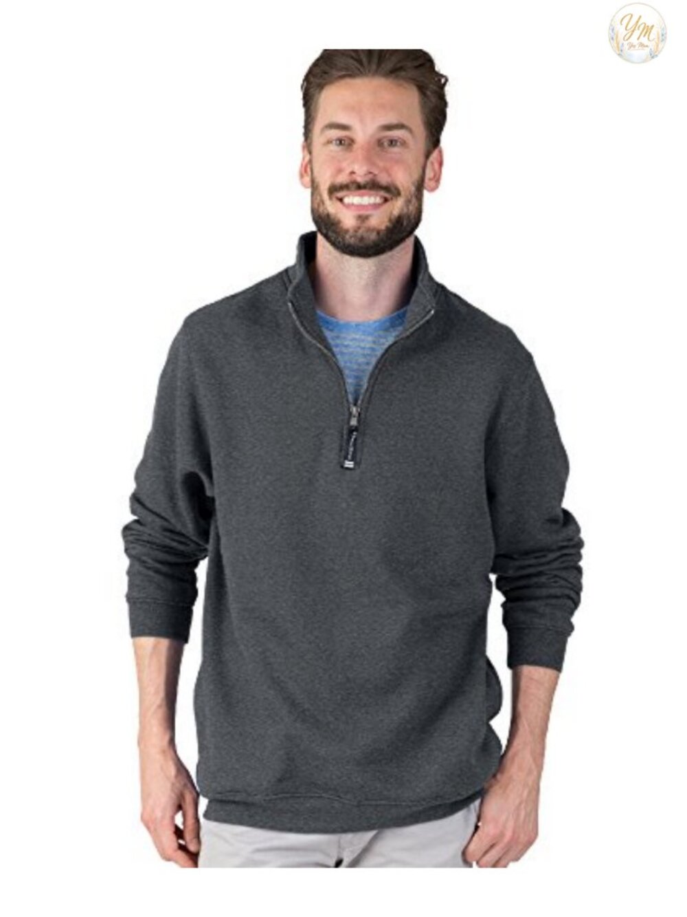 Unisex Oversized Quarter Zip Sweatshirt Ring-Spun Cotton